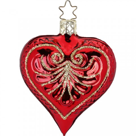 NEW - Inge Glas Glass Ornament - Red Heart